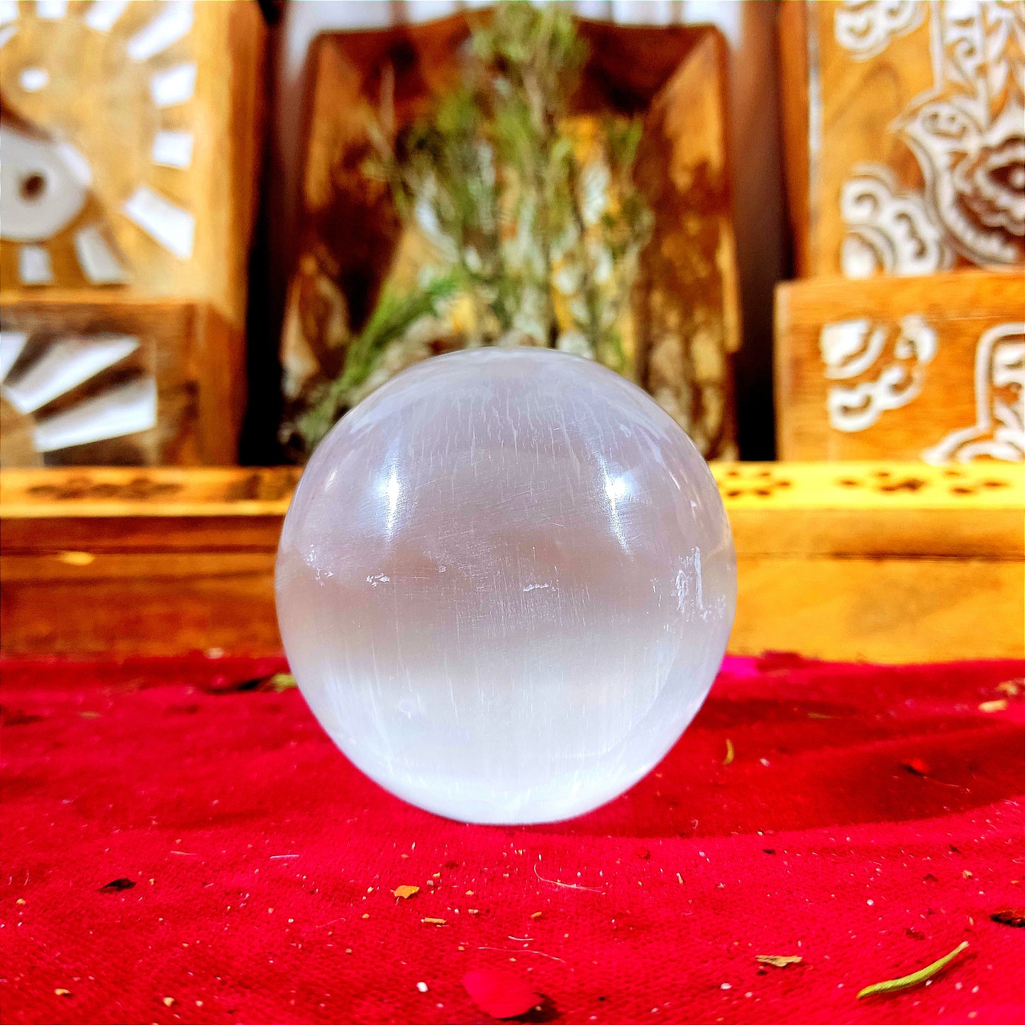 Bola Selenita Base Cortada