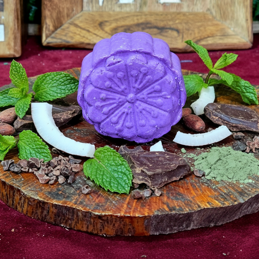 Champu Solido Natural Pelo Graso y Purificante Menta y Cacao