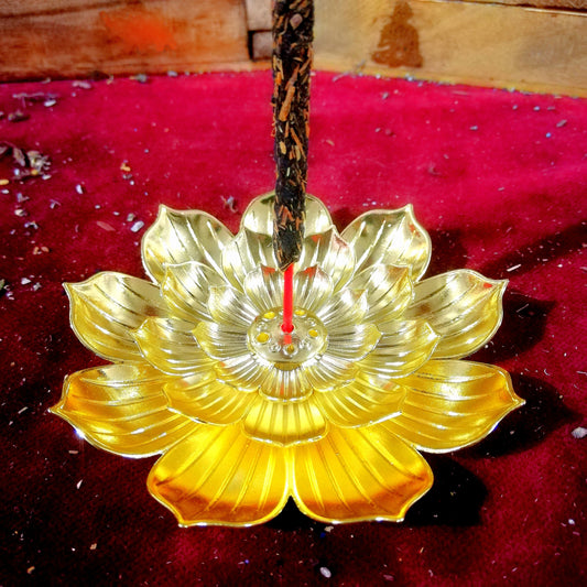 Quemador Flor de Loto Dorado