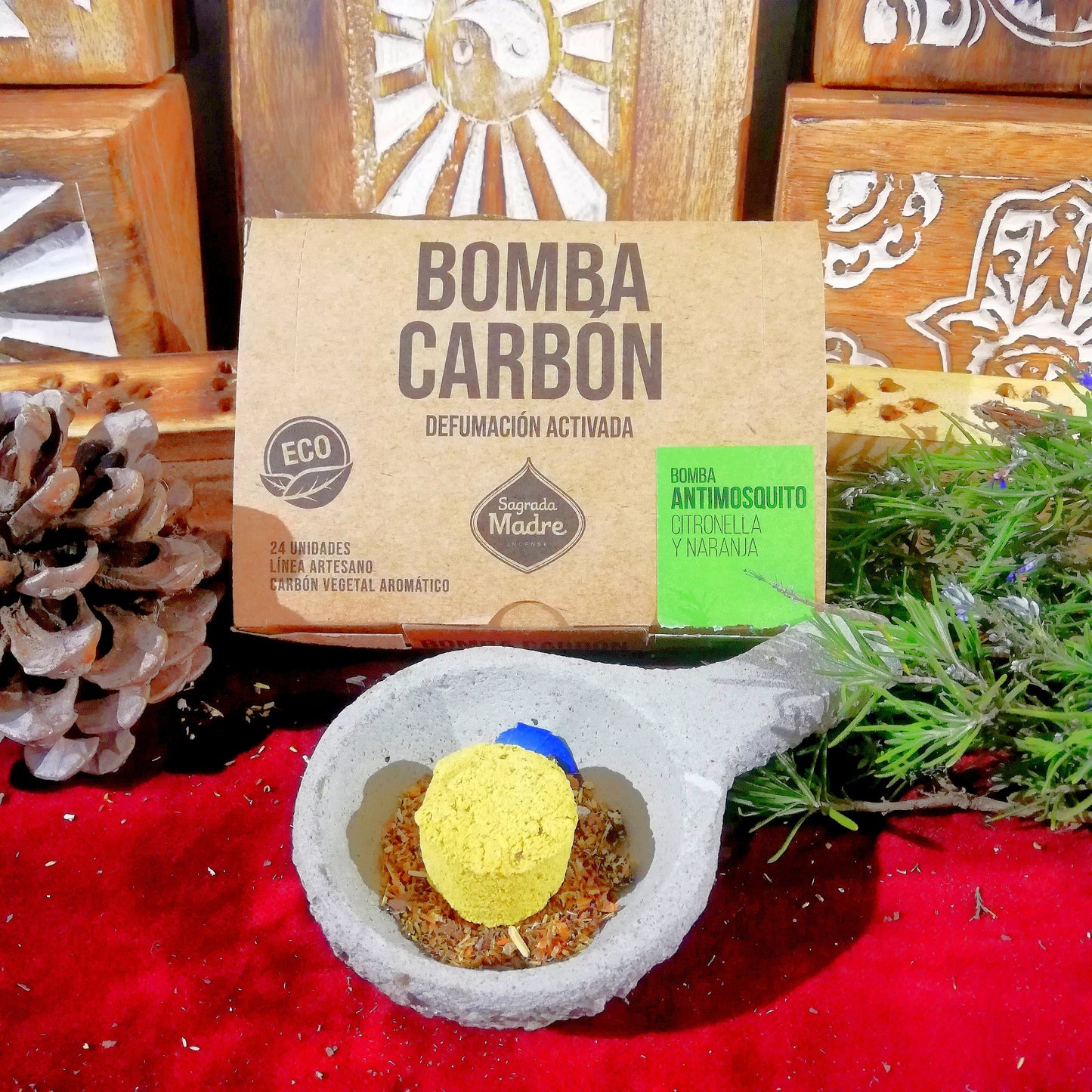 Carbón Citronela y Naranja - Repelente de Insectos Natural / Relajación