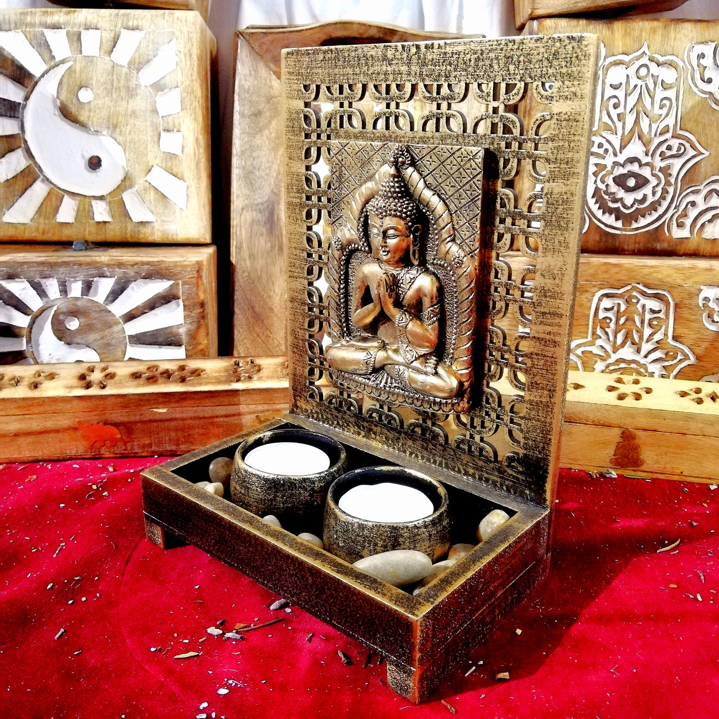 Portavelas Buda Anuri Dorado