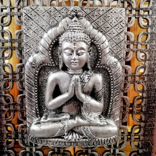 Portavelas Buda Anuri Plateado