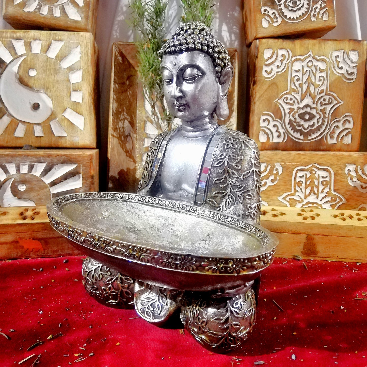 Buda Bandeja Plateada