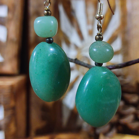 Pendientes Rodado Aventurina – Prosperidad, Calma y Equilibrio Emocional