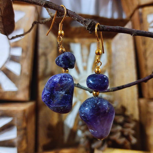 Pendientes Rodado Amatista – Calma, Meditación y Equilibrio