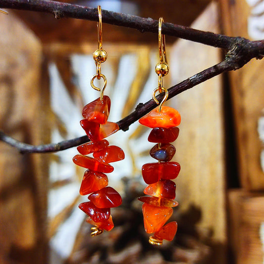 Pendientes Carneola – Mineral Energético, Vitalidad, Creatividad