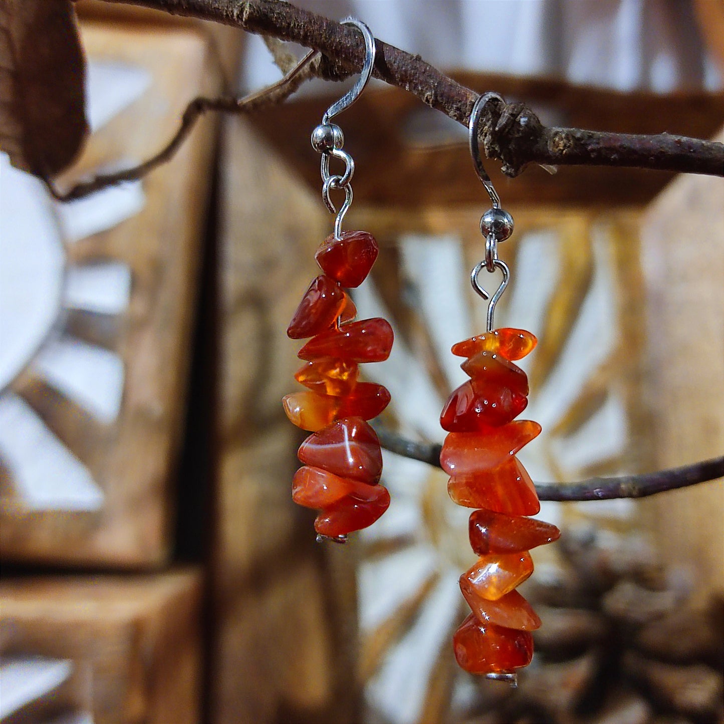 Pendientes Carneola – Mineral Energético, Vitalidad, Creatividad