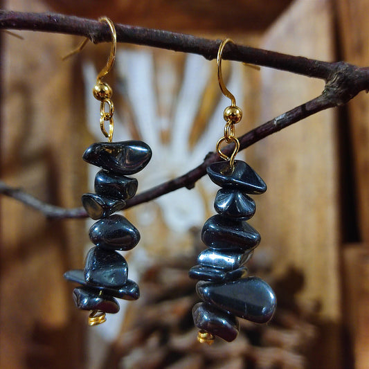 Pendientes Hematite – Protección, Conexión a Tierra y Energía