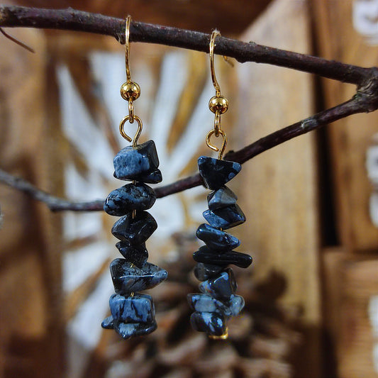 Pendientes Obsidiana Nevada – Protección, Claridad y Equilibrio Energético