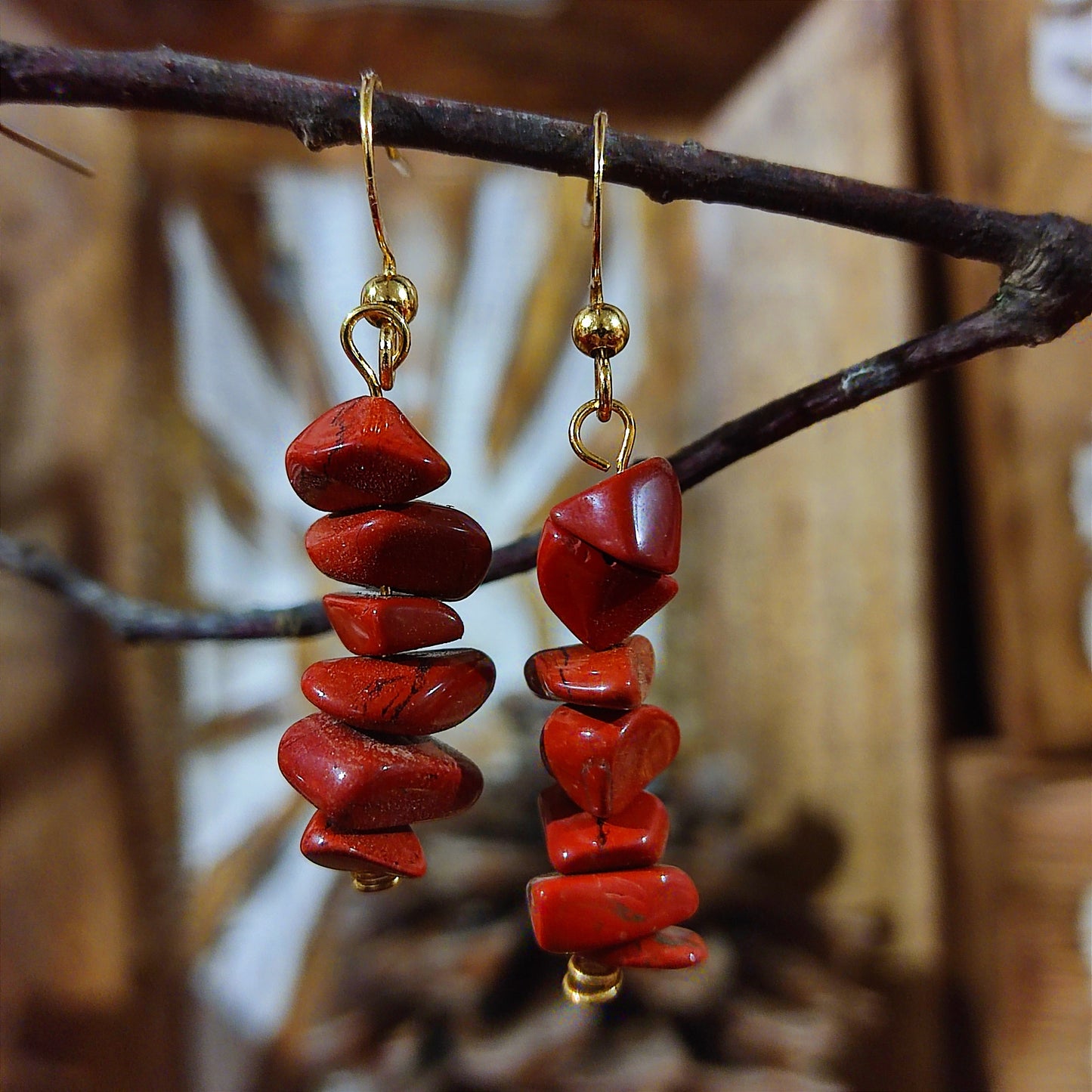Pendientes Jaspe Rojo – Vitalidad, Energía y Estabilidad Emocional