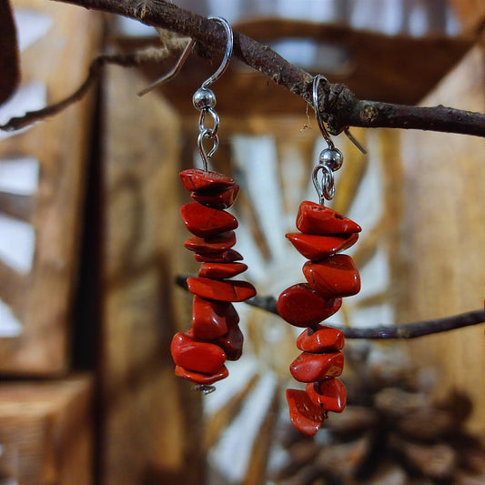 Pendientes Jaspe Rojo – Vitalidad, Energía y Estabilidad Emocional