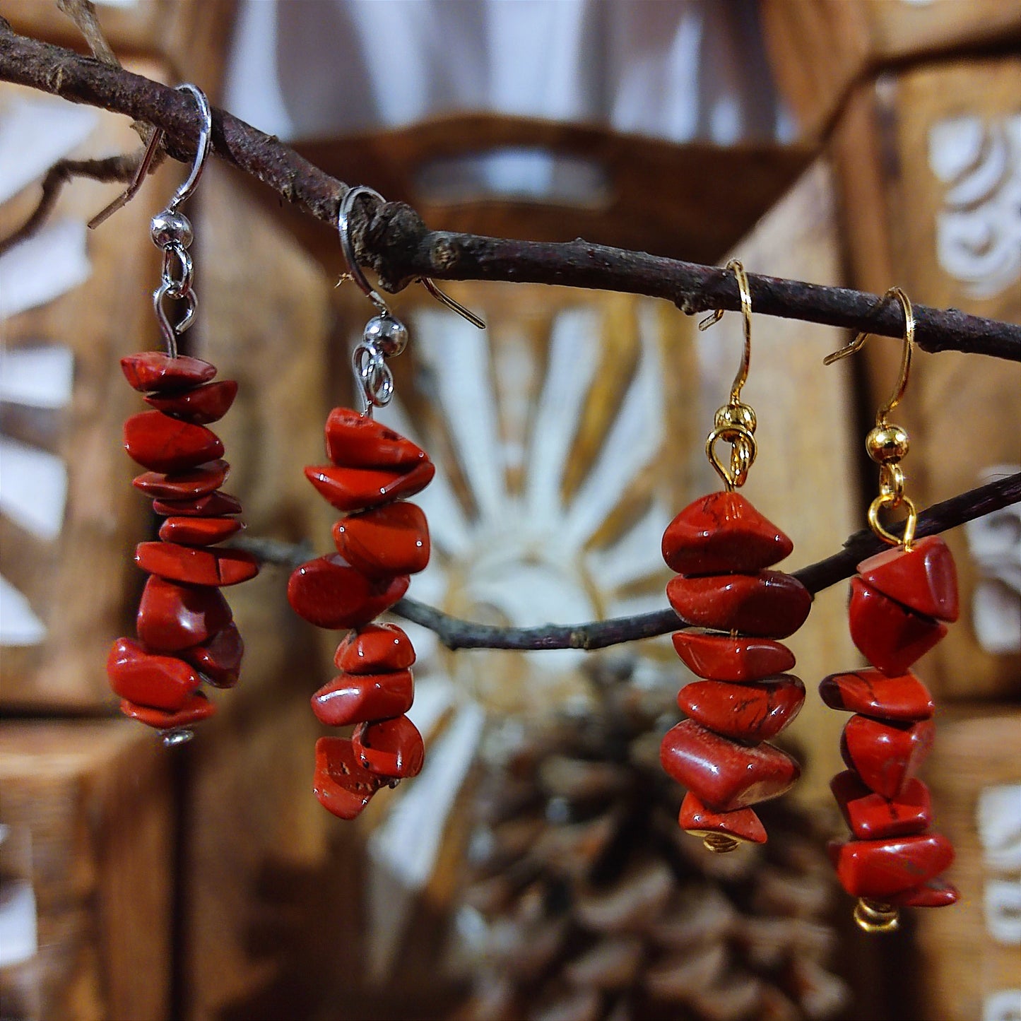 Pendientes Jaspe Rojo