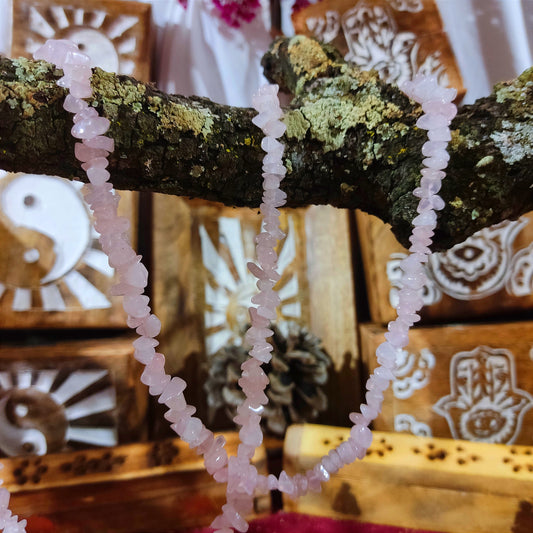 Collar Cuarzo Rosa – Amor, Armonía y Paz Interior | Piedra Natural