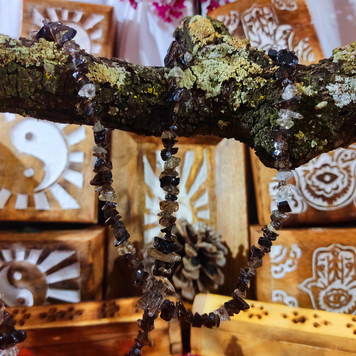 Collar Cuarzo Ahumado – Protección, Conexión a Tierra y Equilibrio