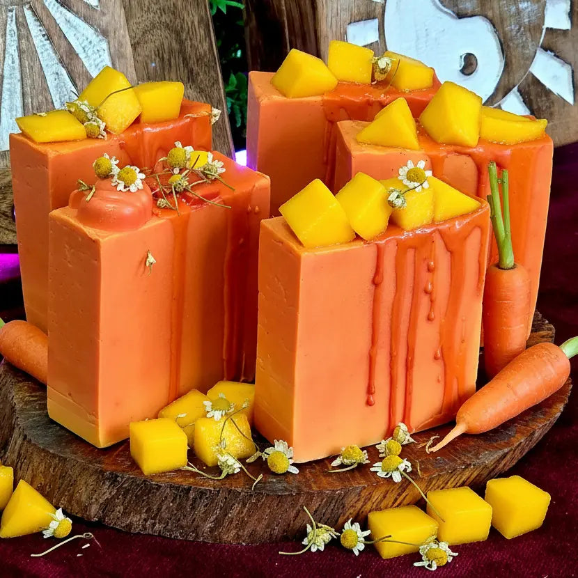 Jabon Natural de Mango hecho a mano Nutritivo Antienvejecimiento Antinflamatorio arcania artesania