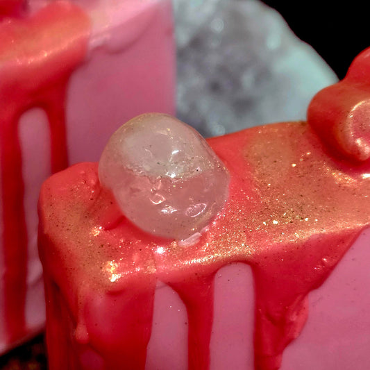 Jabon de Rosas Dulce Tentacion - Cuarzo Rosa san valentin Nutritivo / Regenerador / Hidratante /