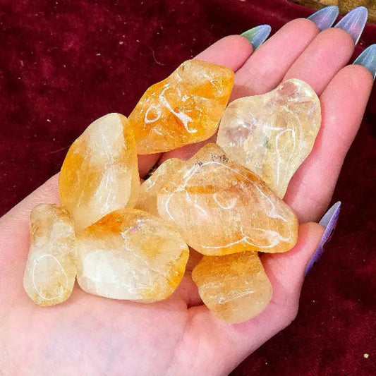 Descubre la luminosa energía de nuestro Rodado de Cuarzo Citrino Natural. Con su cálido color dorado, representa la fuerza solar y el optimismo, siendo ideal para activar nuevos proyectos, potenciar la voluntad, atraer la abundancia y disipar la fatiga con su vibración vital.