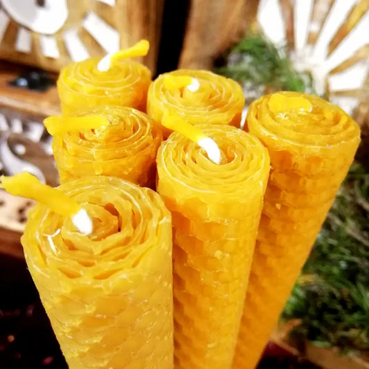 Velas de 2,5x20cm de miel y cera de Abeja Artesanales para días 11 y 22
