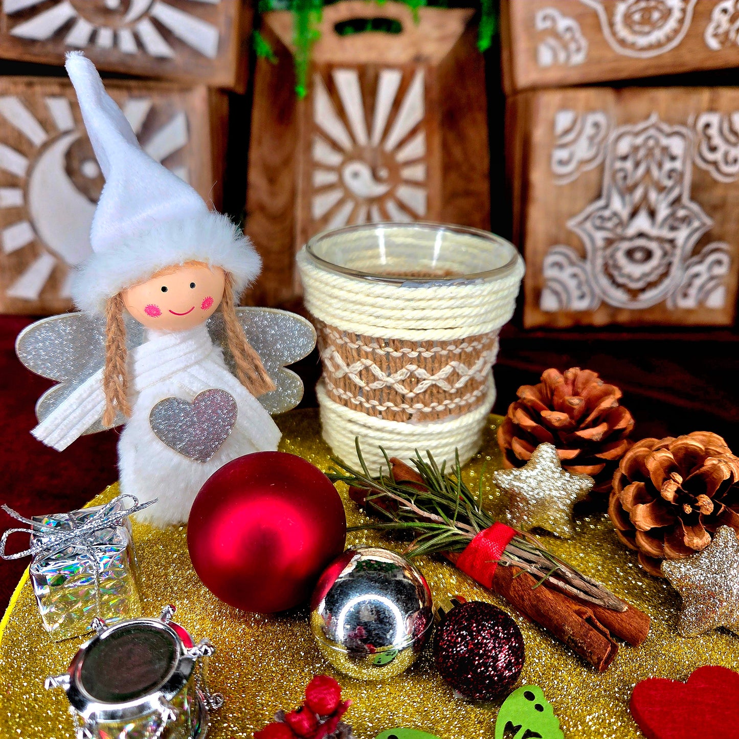 Centro de Mesa Navideño Artesanal – Portavelas