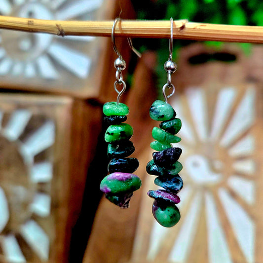 Pendientes Rubí Zoisita – Energía Vital, Pasión y Equilibrio Emocional