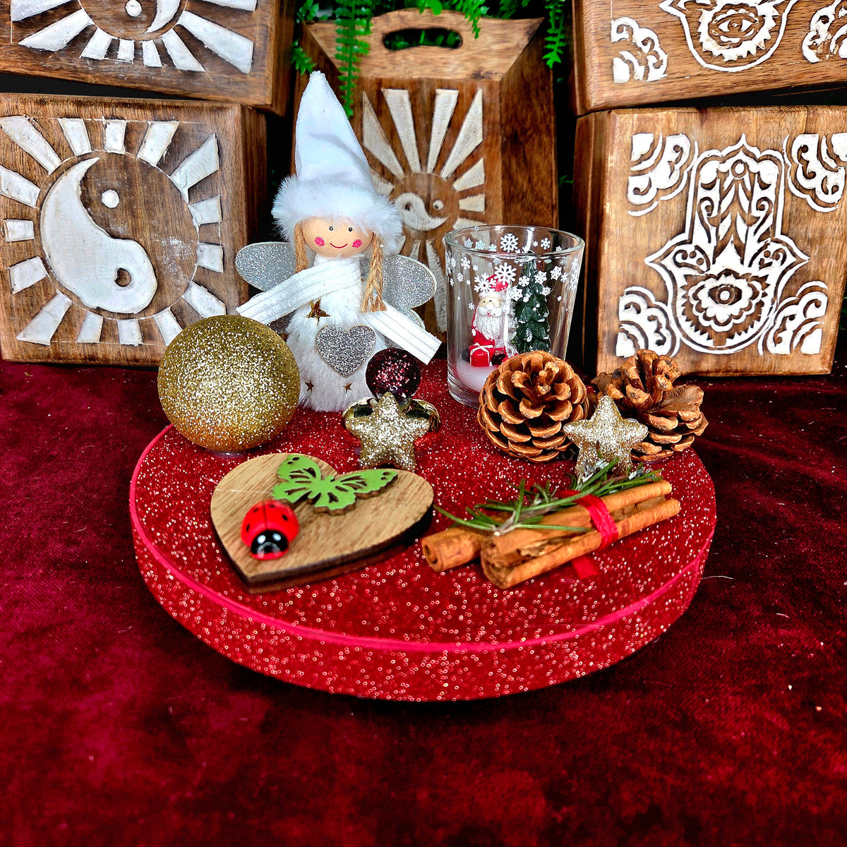 Centro de Mesa Navideño Artesanal – Portavelas 1
