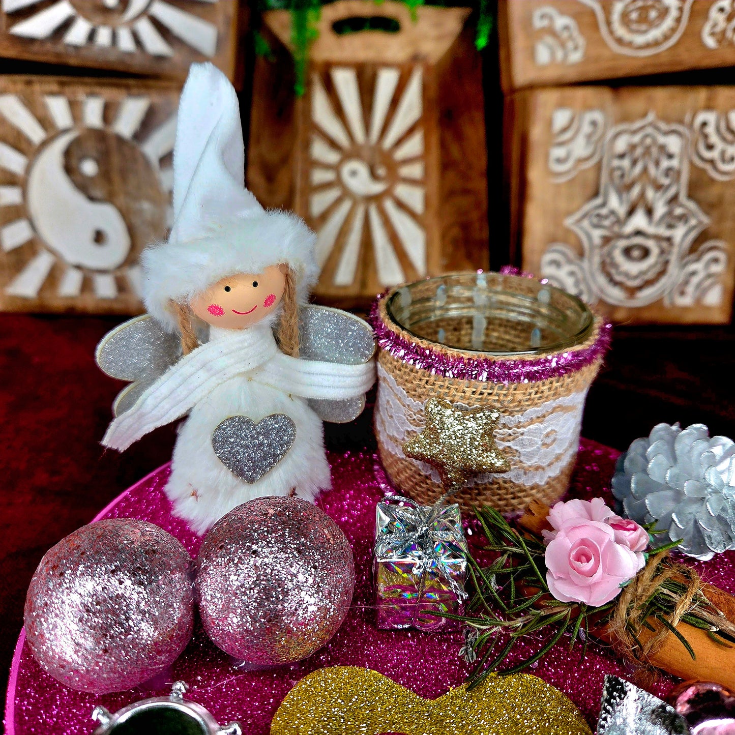 Centro de Mesa Navideño Artesanal – Portavelas 3