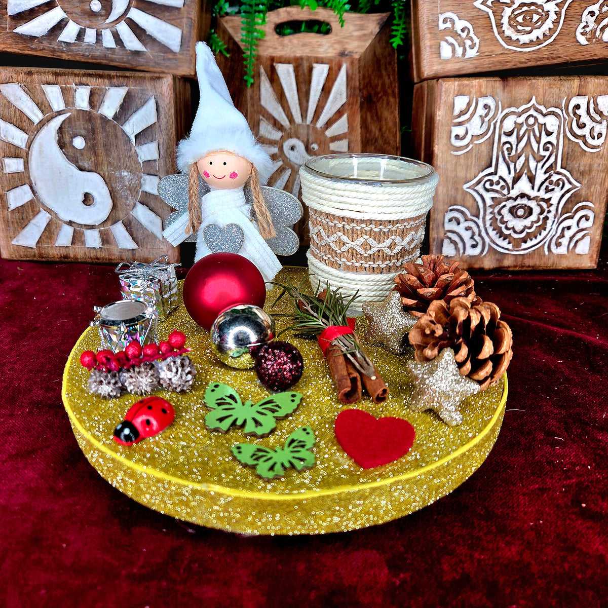 Centro de Mesa Navideño Artesanal – Portavelas