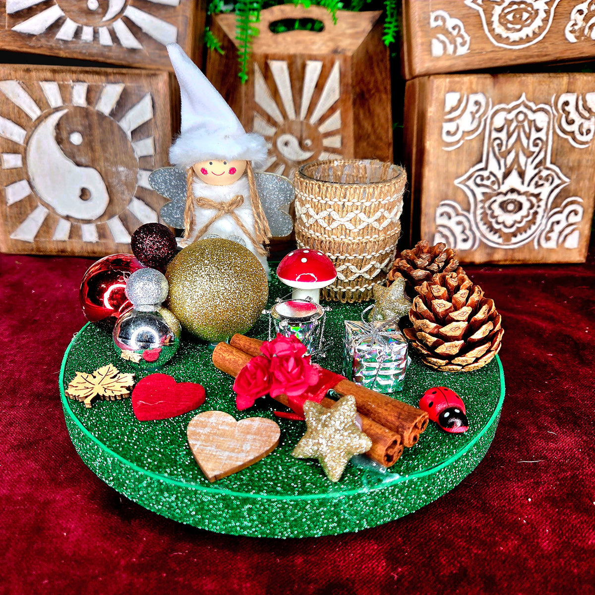Centro de Mesa Navideño Artesanal – Portavelas 2