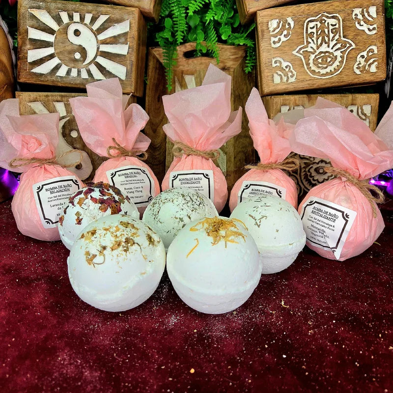 Bombas de Baño Artesanales con Sal del Himalaya y Aceites Esenciales