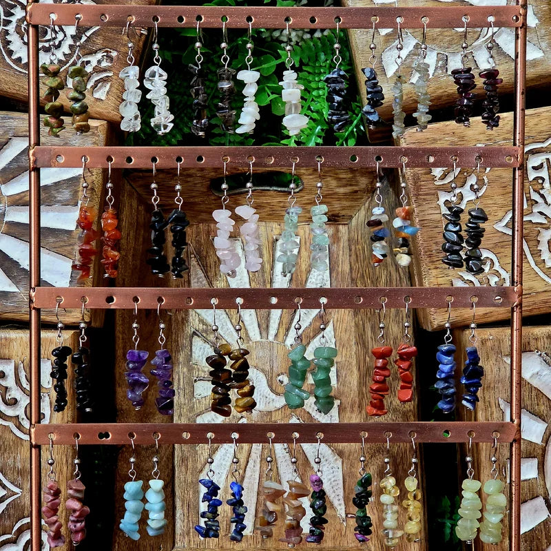Pendientes de Minerales Naturales y Artesanos Acero de hipoalergénico