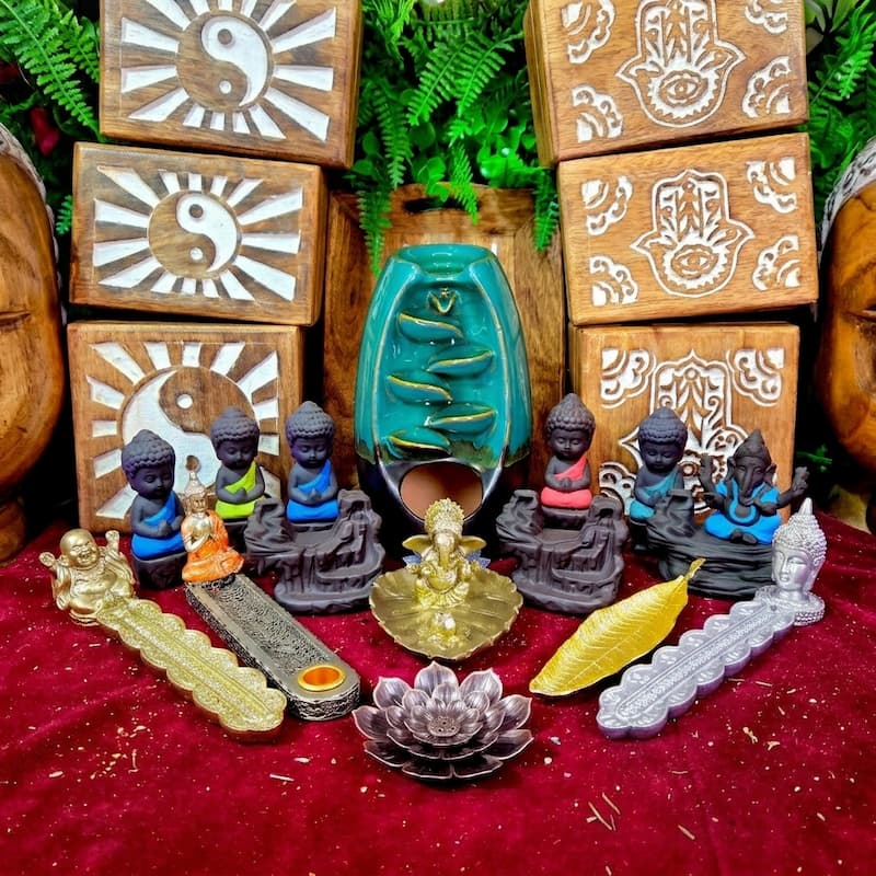 Quemadores de varillas de incienso natural y artesanales para meditación para el hogar arcania artesania
