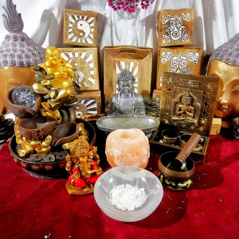 decoración budista para el hogar figuras de buda fuentes de agua de buda  portavelas de madera arcania artesania