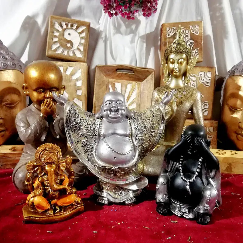 figuras de buda y ganesha de resina artesanales para el hogar meditacion decoracion arcania artesania