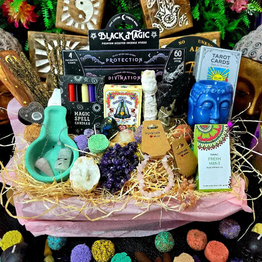 Caja Sorpresa grande de Inciensos Minerales Cosmetica Natural y Esoterismo para regalo arcania artesania