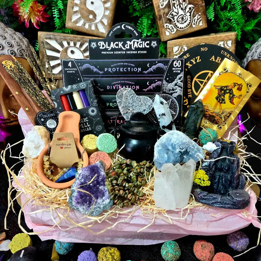 Caja Sorpresa super grande de Inciensos Minerales Cosmetica Natural y Esoterismo para regalo arcania artesania 