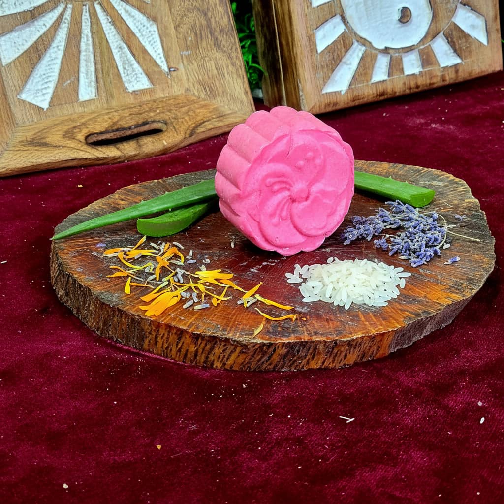 Champú Sólido Natural Para Dermatitis con Caléndula, Manteca de Karité, Arroz, Avena, Arcania Artesanía