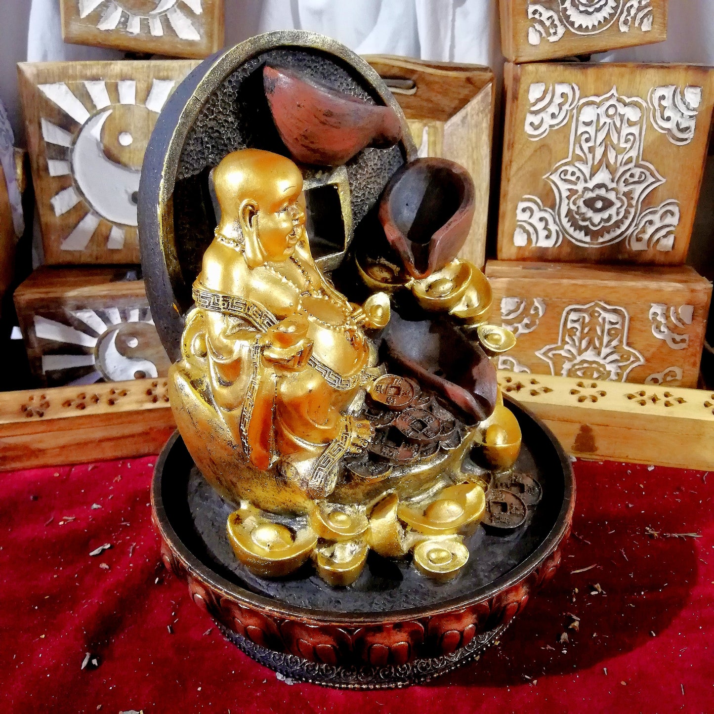 Fuente Buda Pekon Dorado