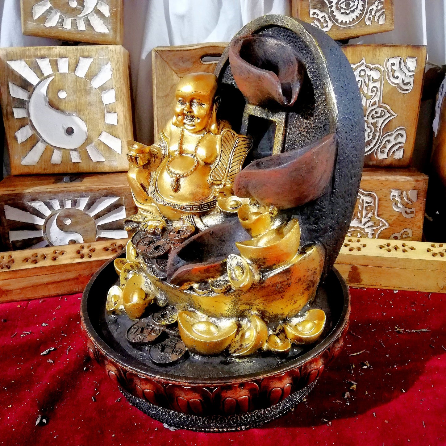 Fuente Buda Pekon Dorado