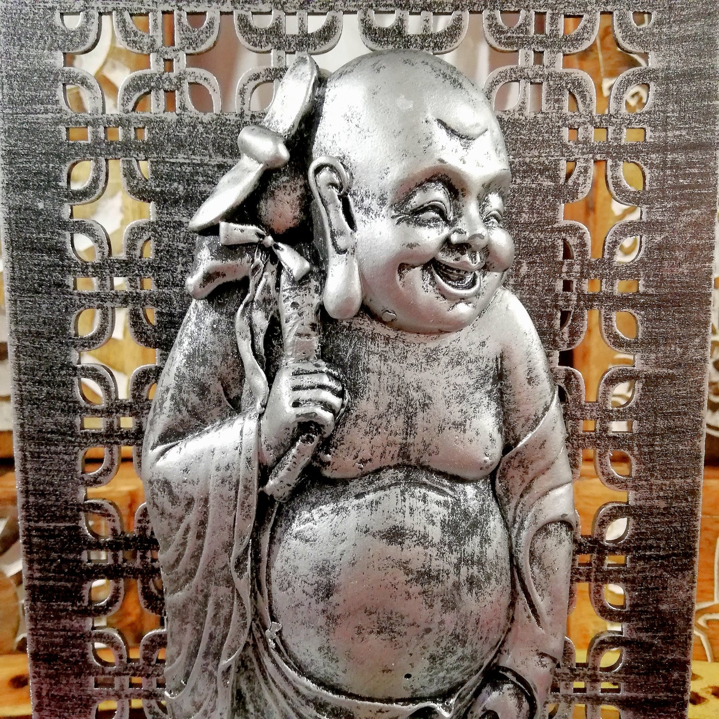 Portavelas Buda Fortune Plateado