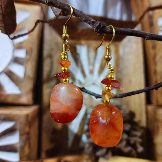 Pendientes Rodado Carneola