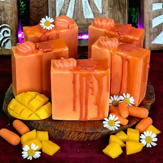 Jabon Natural de Mango hecho a mano Nutritivo Antienvejecimiento Antinflamatorio arcania artesania