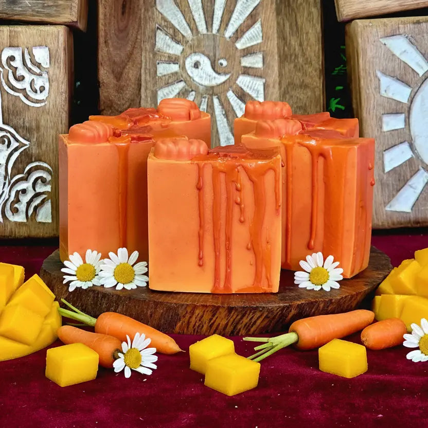 Jabon Natural de Mango hecho a mano Nutritivo Antienvejecimiento Antinflamatorio arcania artesania