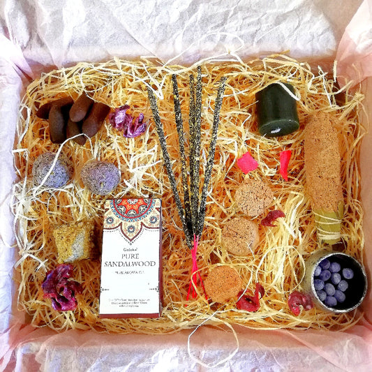 Kit Ritual personalizado con inciensos y hierbas según tu intención: protección, amor, prosperidad, limpieza o equilibrio energético.