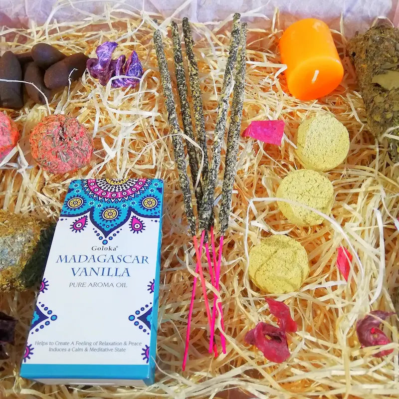 Kit ritual de inciensos para aumentar energía, motivación y enfoque, estimular la mente y crear un ambiente inspirador y positivo en tu hogar o ritual. Con aromas y hierbas naturales, arcania artesania.