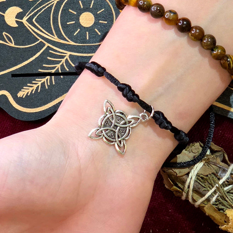 Pulsera 7 Nudos Negra con Nudo de Bruja – Amuleto de Protección