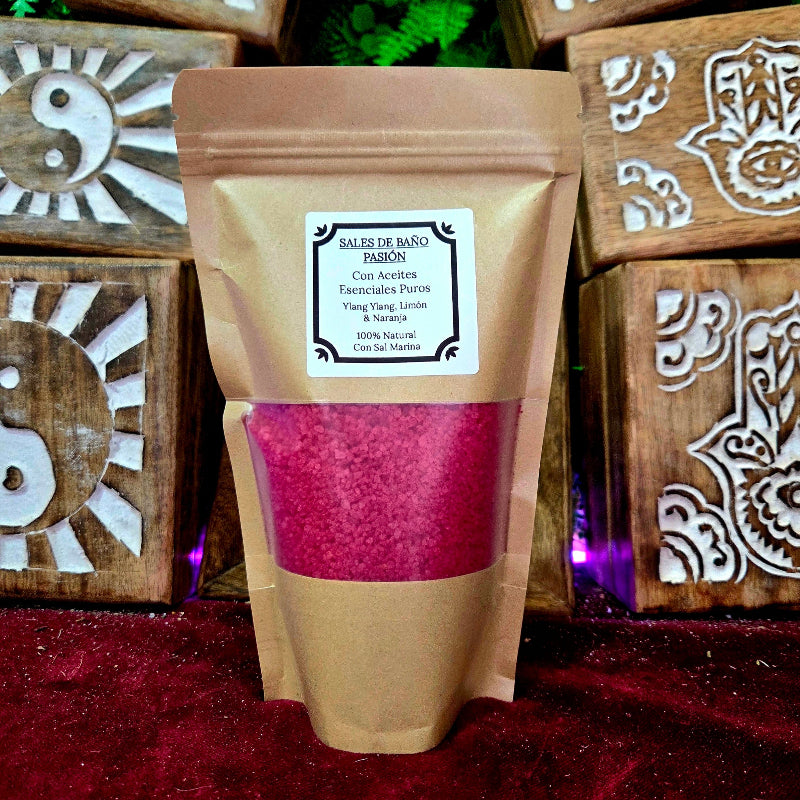 Sales de Bano Pasion con Aceites Esenciales de Ylang Ylang, Limon y Naranja