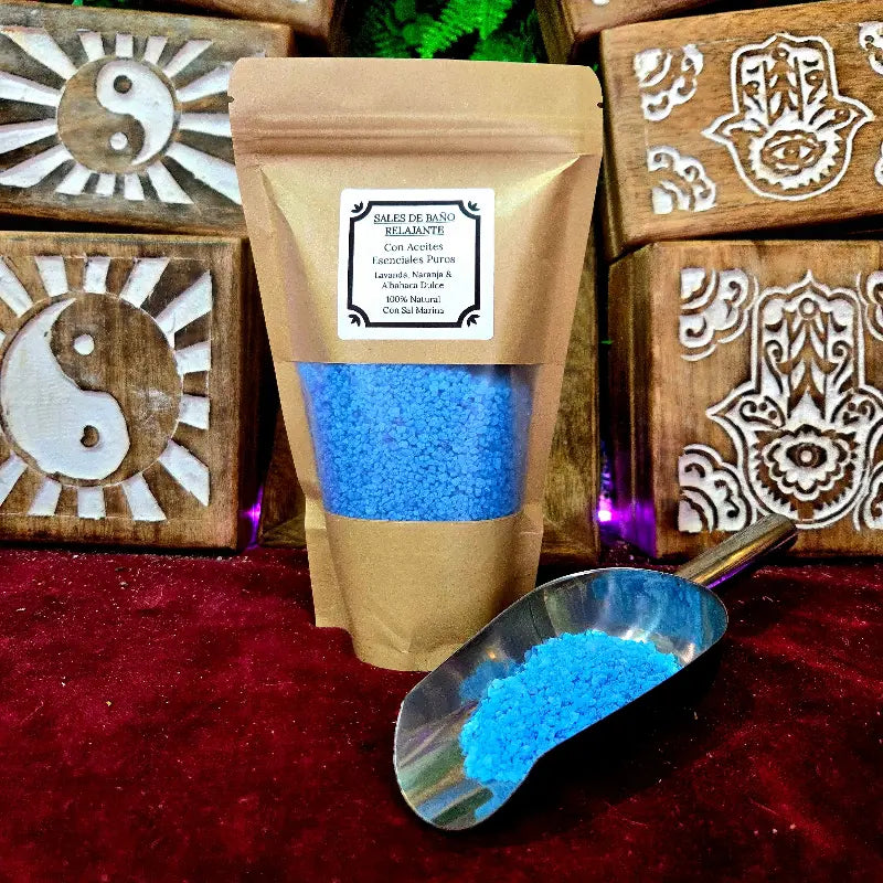 Sales de Baño Relajantes hechas a mano con Aceites esenciales de Naranja, Lavanda y Albahaca arcania artesanía