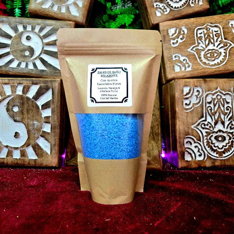 Sales de Baño Relajantes hechas a mano con Aceites esenciales de Naranja, Lavanda y Albahaca arcania artesanía