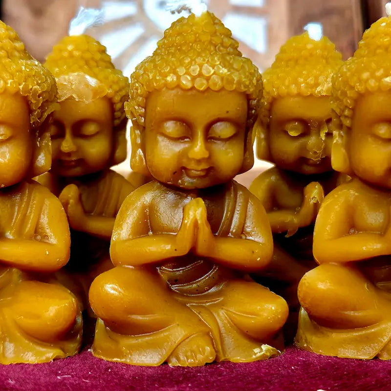 Invoca la serenidad, la iluminación y la dulce abundancia en las fechas clave de manifestación. Profundiza en tu práctica espiritual con nuestras Velas de Buda de Miel y Cera de Abeja. Creadas artesanalmente para ser encendidas los días 11 y 22, combinan la energía de paz de Buda con la pureza de la colmena para aquietar la mente, elevar tu vibración y atraer la fortuna.