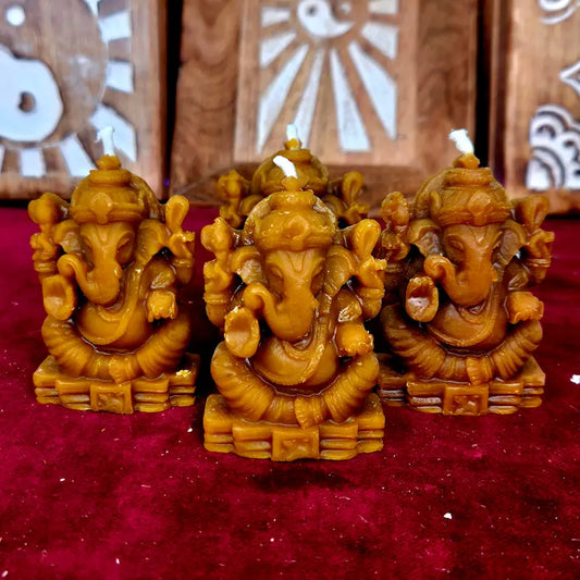 Invoca al gran removedor de obstáculos en las fechas clave de manifestación para abrir los caminos hacia el éxito y la dulce abundancia. Potencia tus rituales con nuestras Velas de Ganesha de Miel y Cera de Abeja. Creadas artesanalmente para ser encendidas los días 11 y 22, combinan la energía de Ganesha con la pureza de la cera de abeja para despejar tus metas, calmar la mente y atraer la fortuna.
